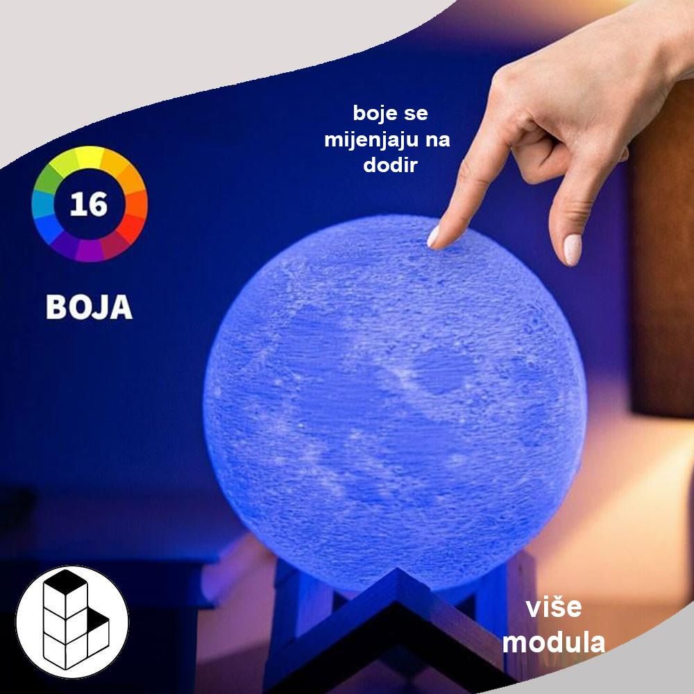LED LAMPA MJESEC 3D NA DODIR Likvidacija